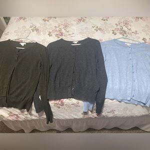 Bundle 3 Women H&M Cardigan Button Up Sweaters Shirt/Top
